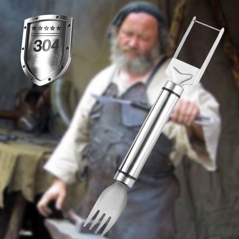 Skorter | 2-in-1 watermelon knife and fork in stainless steel