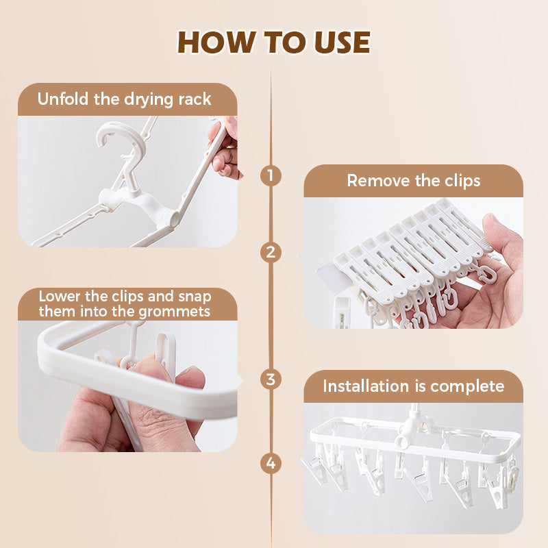 Skorter | 12-clip collapsible and windproof drying rack