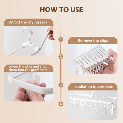 Skorter | 12-clip collapsible and windproof drying rack