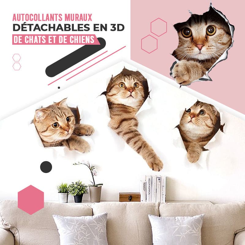 Skorter | 3D stickers with cats and dogs that can be removed