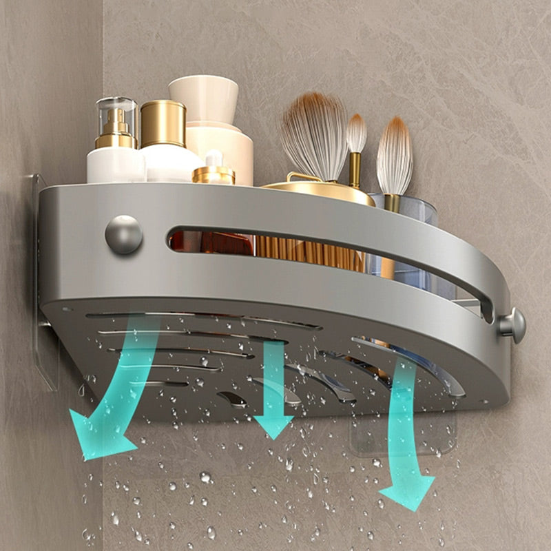 Skorter | Corner shower shelf without drilling with hooks