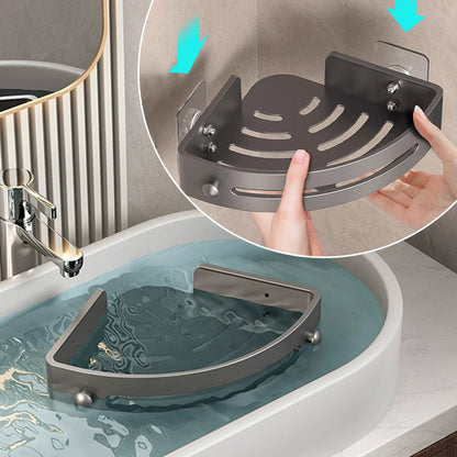 Skorter | Corner shower shelf without drilling with hooks