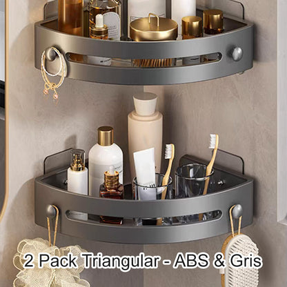 Skorter | Corner shower shelf without drilling with hooks