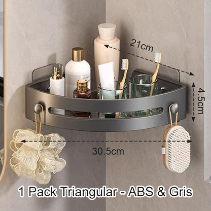 Skorter | Corner shower shelf without drilling with hooks