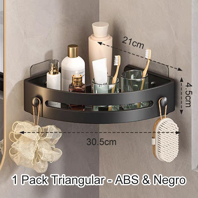 Skorter | Corner shower shelf without drilling with hooks