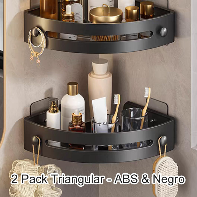 Skorter | Corner shower shelf without drilling with hooks