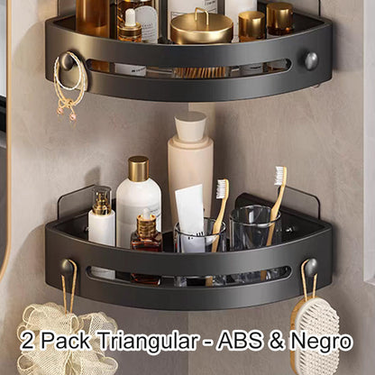 Skorter | Corner shower shelf without drilling with hooks