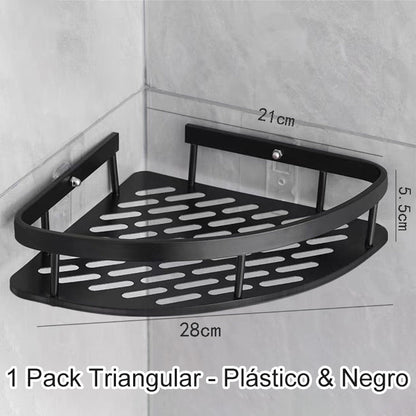 Skorter | Corner shower shelf without drilling with hooks