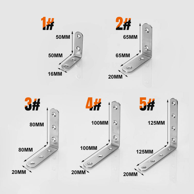 Skorter | 4-pack with corner brackets in stainless steel - includes 30 screws