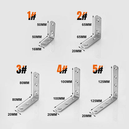 Skorter | 4-pack with corner brackets in stainless steel - includes 30 screws