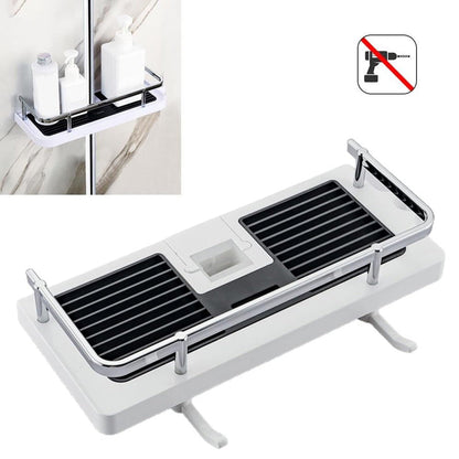Skorter | Bathroom Shelf Caddy for Shower Rod, No Drilling Pole Shower Storage Shelf Holder