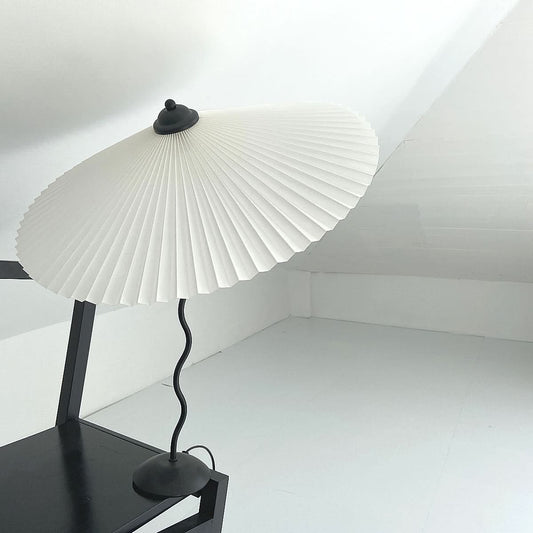 Skorter | Squiggle Umbrella Table Lamp – Modern Twirl Design with Chrome Finish