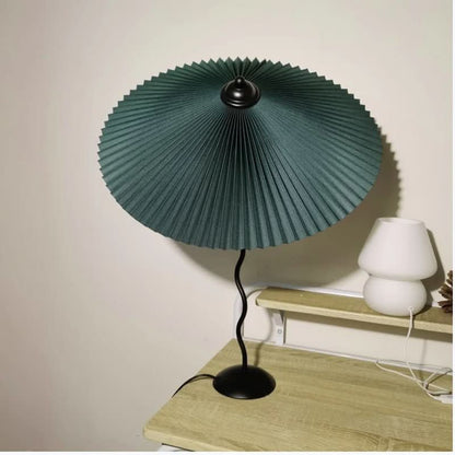 Skorter | Squiggle Umbrella Table Lamp – Modern Twirl Design with Chrome Finish