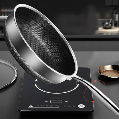 Skorter | FERROFLAME – Stainless Steel Frying Pan with Honeycomb Heat Distribution