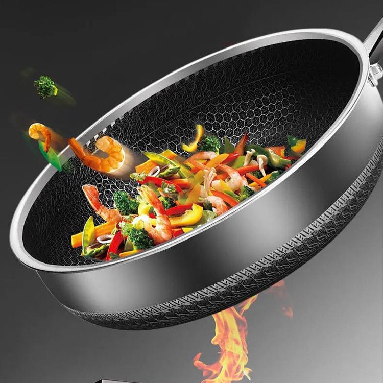 Skorter | FERROFLAME – Stainless Steel Frying Pan with Honeycomb Heat Distribution