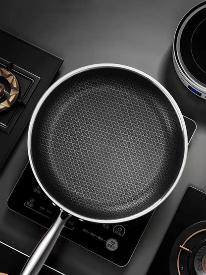Skorter | FERROFLAME – Stainless Steel Frying Pan with Honeycomb Heat Distribution