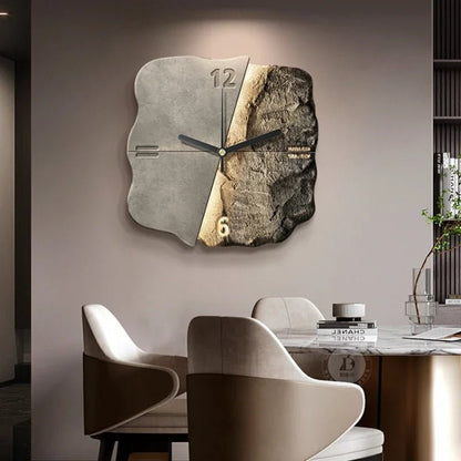 Skorter | StoneAura – Modern Sandstone-Effect Wall Clock with Silent Quartz