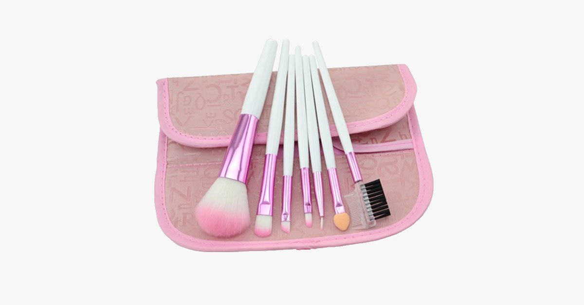 Skorter | 7-piece pink brush set – makeup brushes for a flawless look