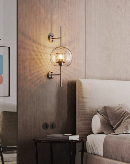 Thatcher - Modern Honeycomb Brass & Glass Wall Sconce