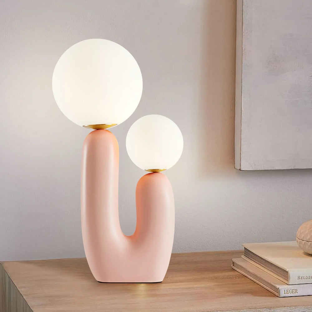 The Ellie Abstract Design Table Lamp in Green - SKØRTER