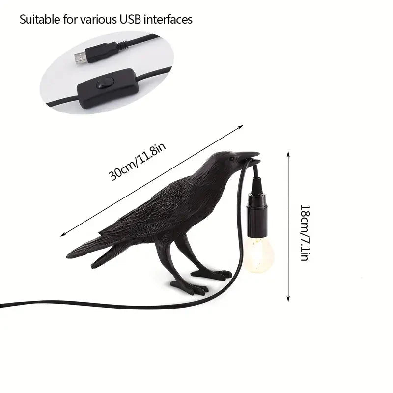 Skorter | The Gothic Crow USB Port Lamp