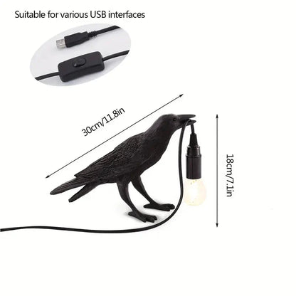 Skorter | The Gothic Crow USB Port Lamp