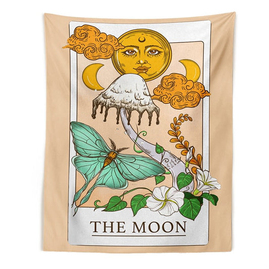 "The Moon" Mushrooms Tapestry