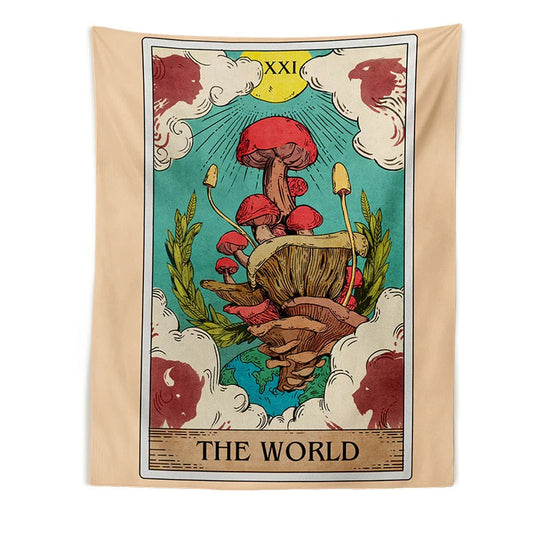 "The World" Mushrooms Tapestry