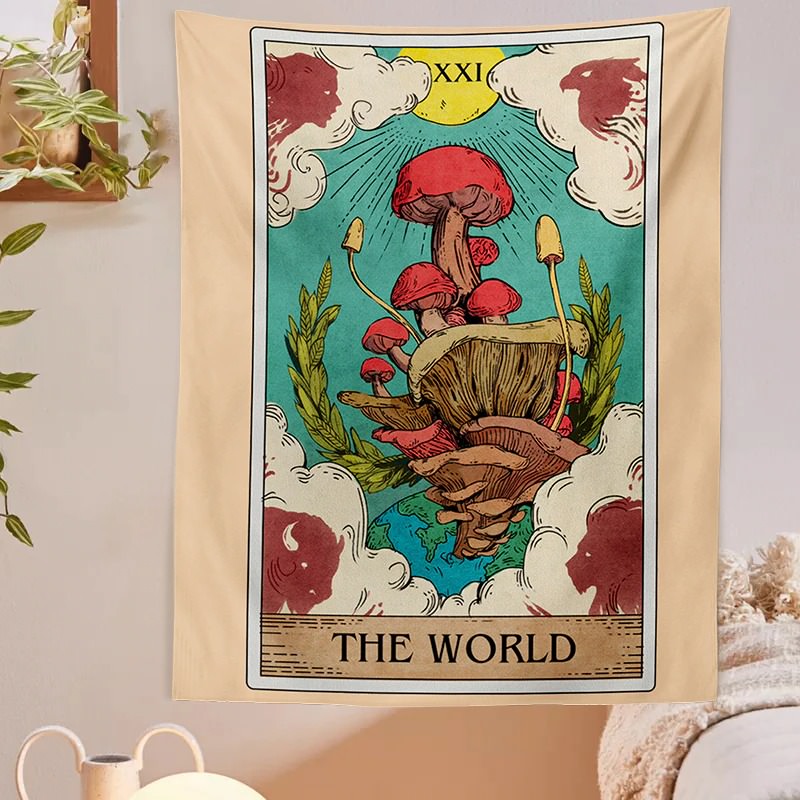 "The World" Mushrooms Tapestry