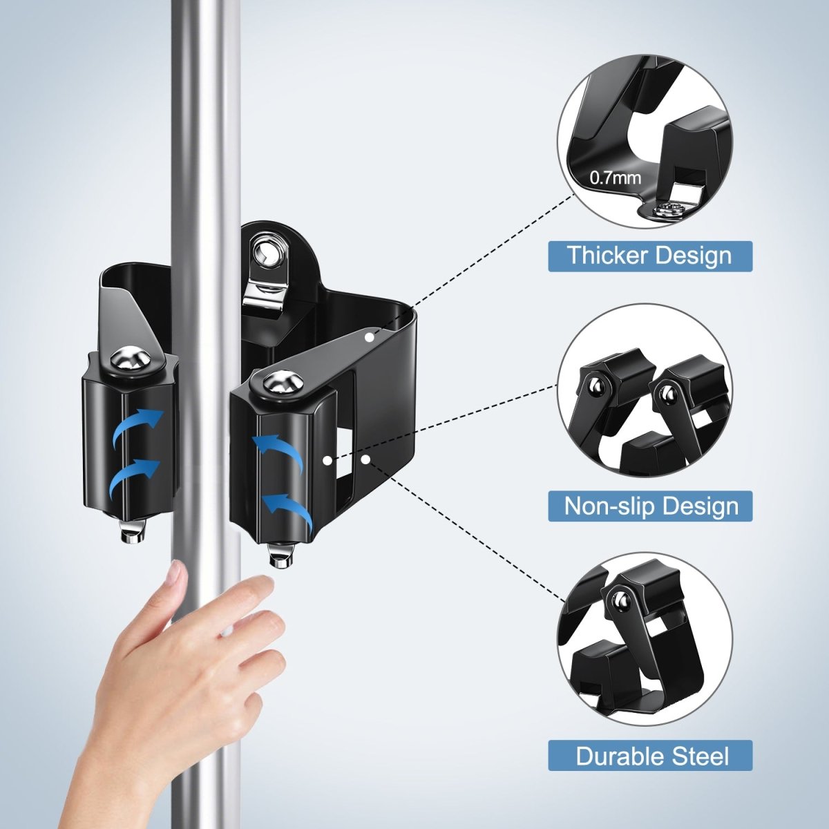 Skorter | TIDYGARD – Durable Wall-Mounted Garden Tool Holder with Anti-Slip Clamps for Garage and Shed Organization
