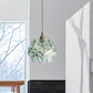 Tiffany Style Flower Pendant Light – Single Light, Blue/Clear/Pink Stained Glass Hanging Ceiling Lamp - SKØRTER