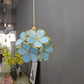 Tiffany Style Flower Pendant Light – Single Light, Blue/Clear/Pink Stained Glass Hanging Ceiling Lamp - SKØRTER