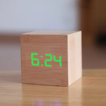 Skorter | ZENICUBE – Minimalist LED Alarm Clock with Time, Date & Temperature Display