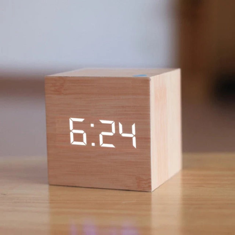 Skorter | ZENICUBE – Minimalist LED Alarm Clock with Time, Date & Temperature Display