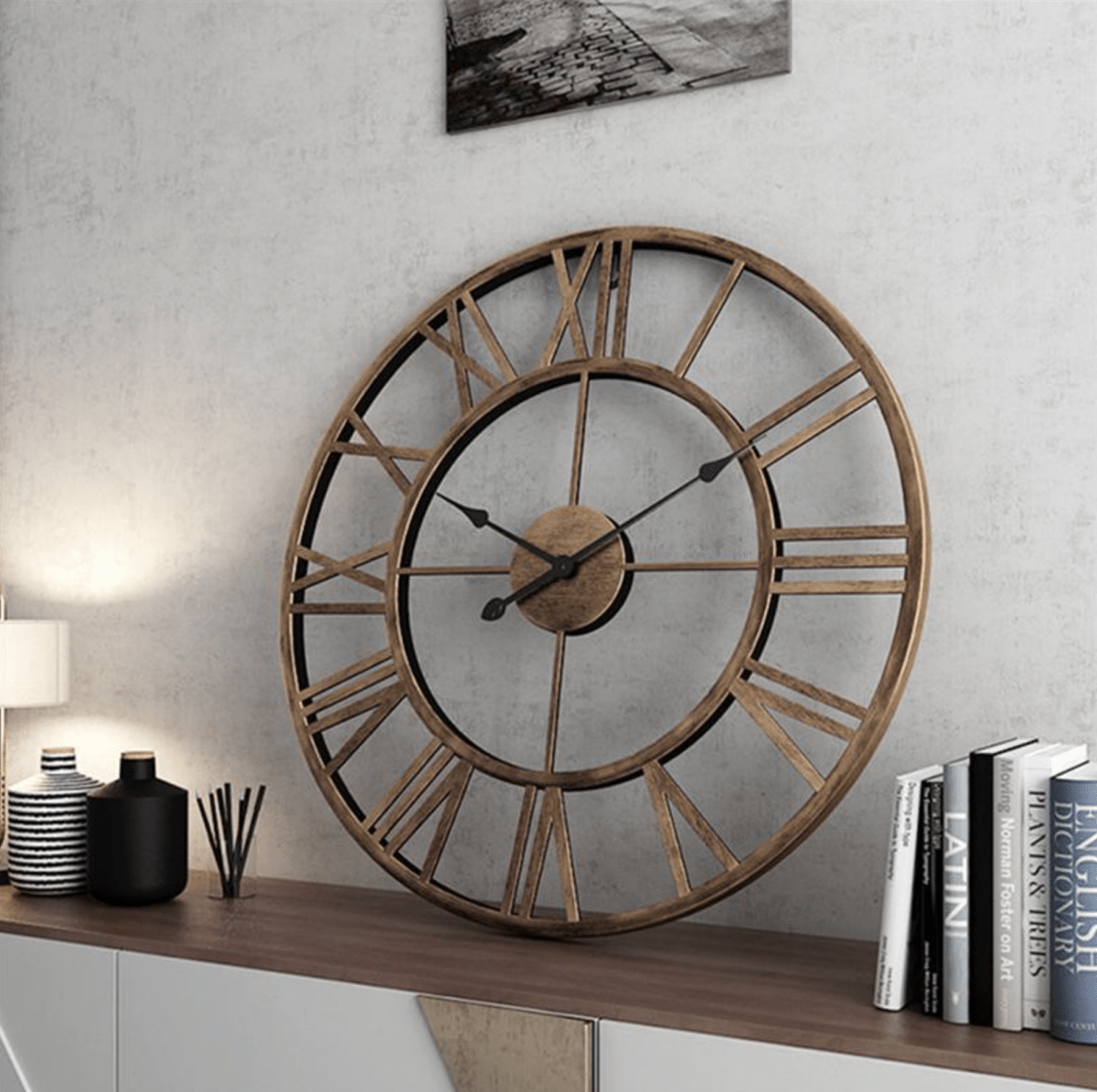 Skorter | TIMEMESH – Skeleton Wall Clock with Silent Non-Ticking Mechanism