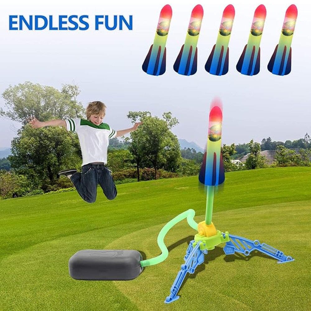Skorter | Toy Rocket Launcher 5 LED Foam Rockets + 1 Plane