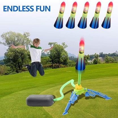 Skorter | Toy Rocket Launcher 5 LED Foam Rockets + 1 Plane