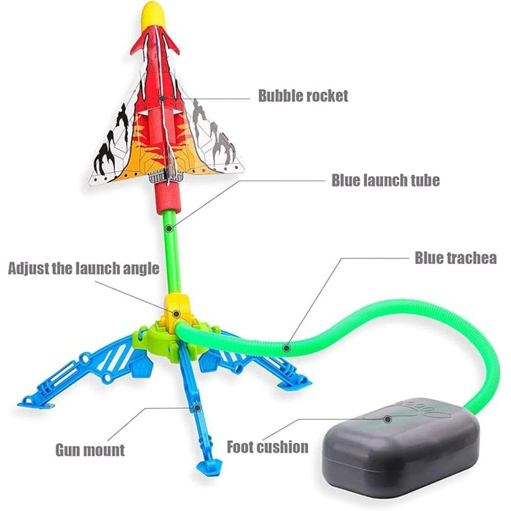 Skorter | Toy Rocket Launcher 5 LED Foam Rockets + 1 Plane