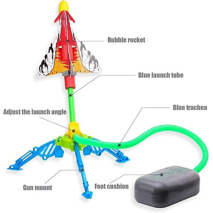 Skorter | Toy Rocket Launcher 5 LED Foam Rockets + 1 Plane