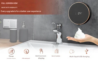 Skorter | Cleon 5-in-1 Smart Automatic Soap Dispenser with LED Display – Touchless, Rechargeable & Wall-Mountable