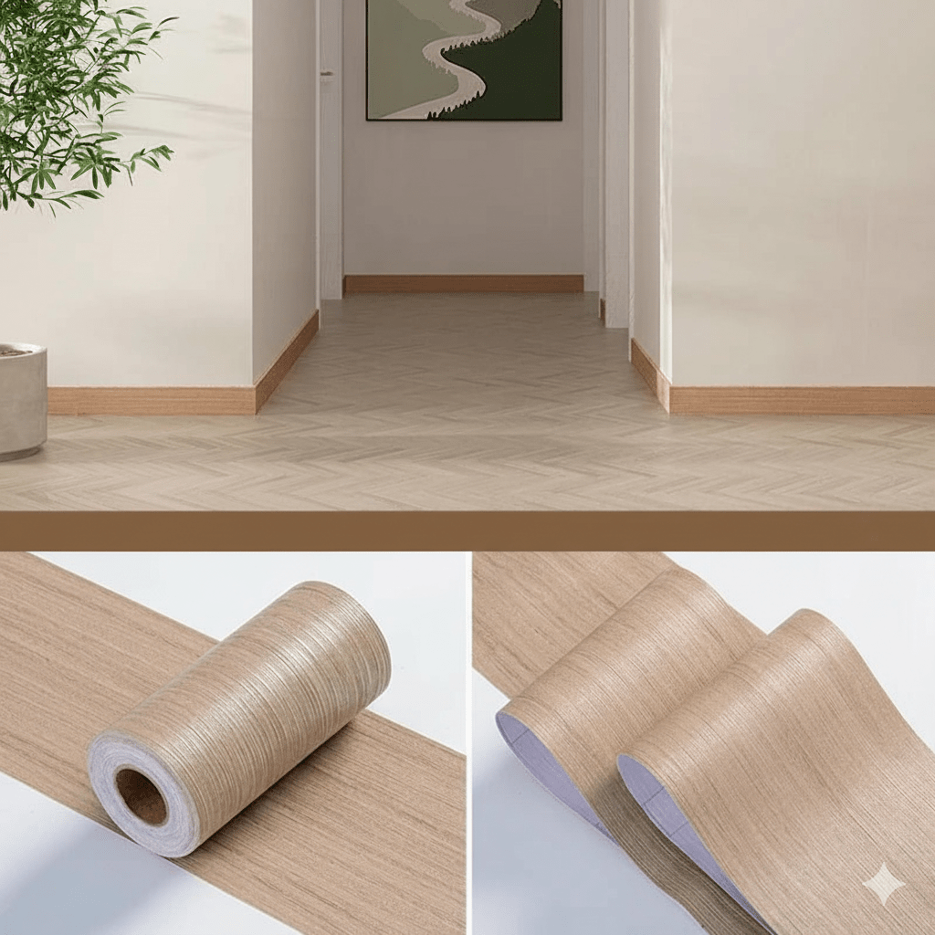 Skorter | CasaForm Premium Skirting Trim | Durable PVC wood grain wall base stickers for modern decoration