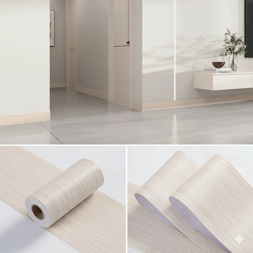 Skorter | CasaForm Premium Skirting Trim | Durable PVC wood grain wall base stickers for modern decoration