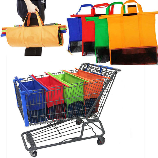 Skorter | EcoSmart Shopping Cart Trolley Bags (Set of 4) | Reusable Grocery Organiser System
