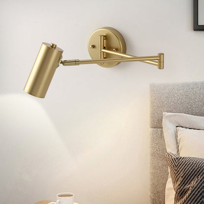 Tubular Bedside Wall Mounted Reading Lamp Metal 1 Bulb Postmodern Wall Light with Extendable Arm - SKØRTER