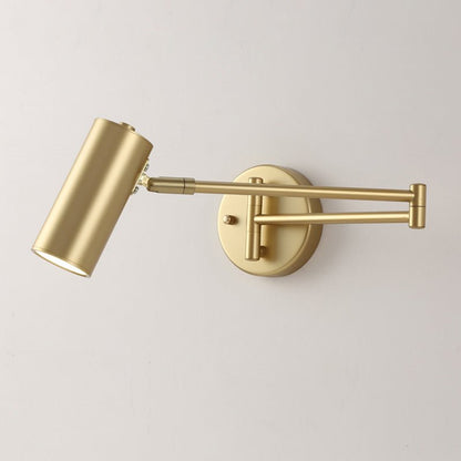 Tubular Bedside Wall Mounted Reading Lamp Metal 1 Bulb Postmodern Wall Light with Extendable Arm - SKØRTER