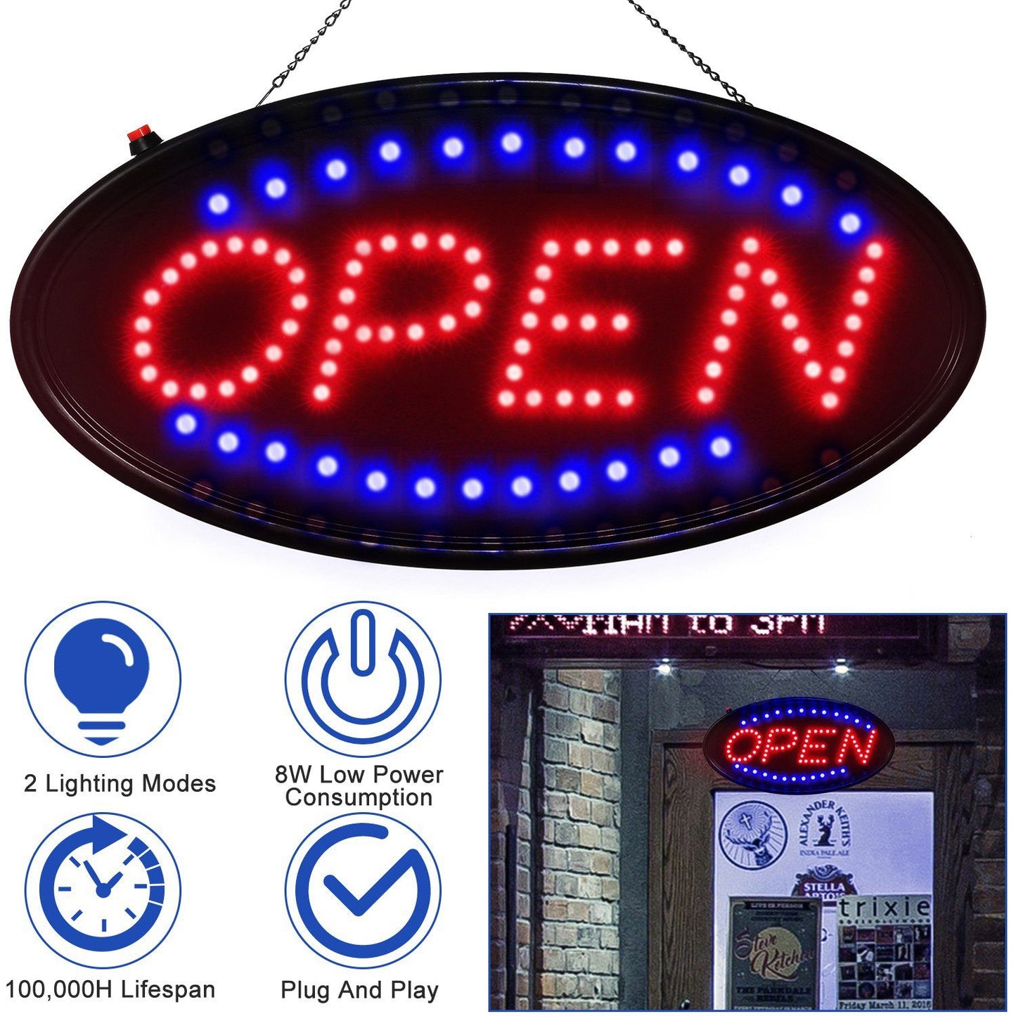 Skorter | Ultra Bright LED Neon Open Sign