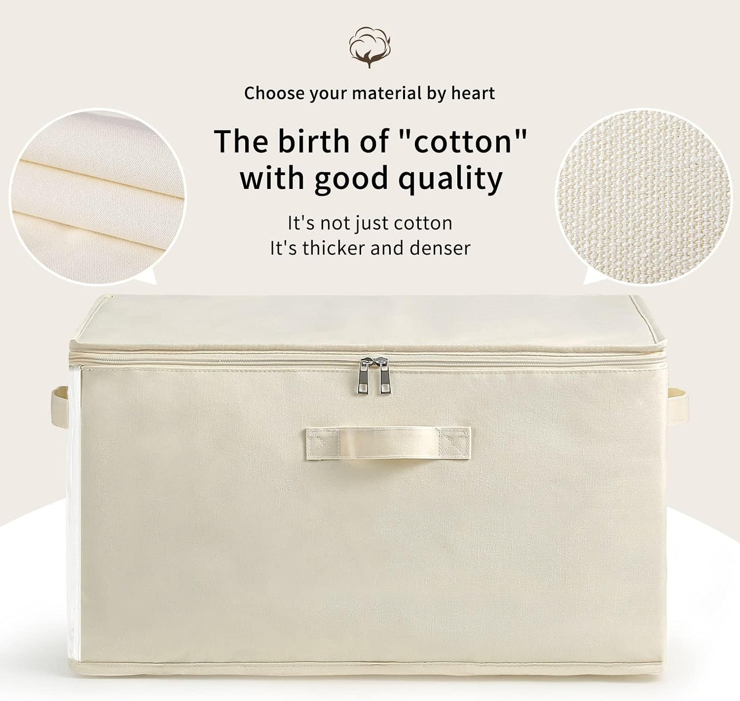 Skorter | Canvas Clothes Storage Organiser Set – Dual Zipper Bag with Handles & Window