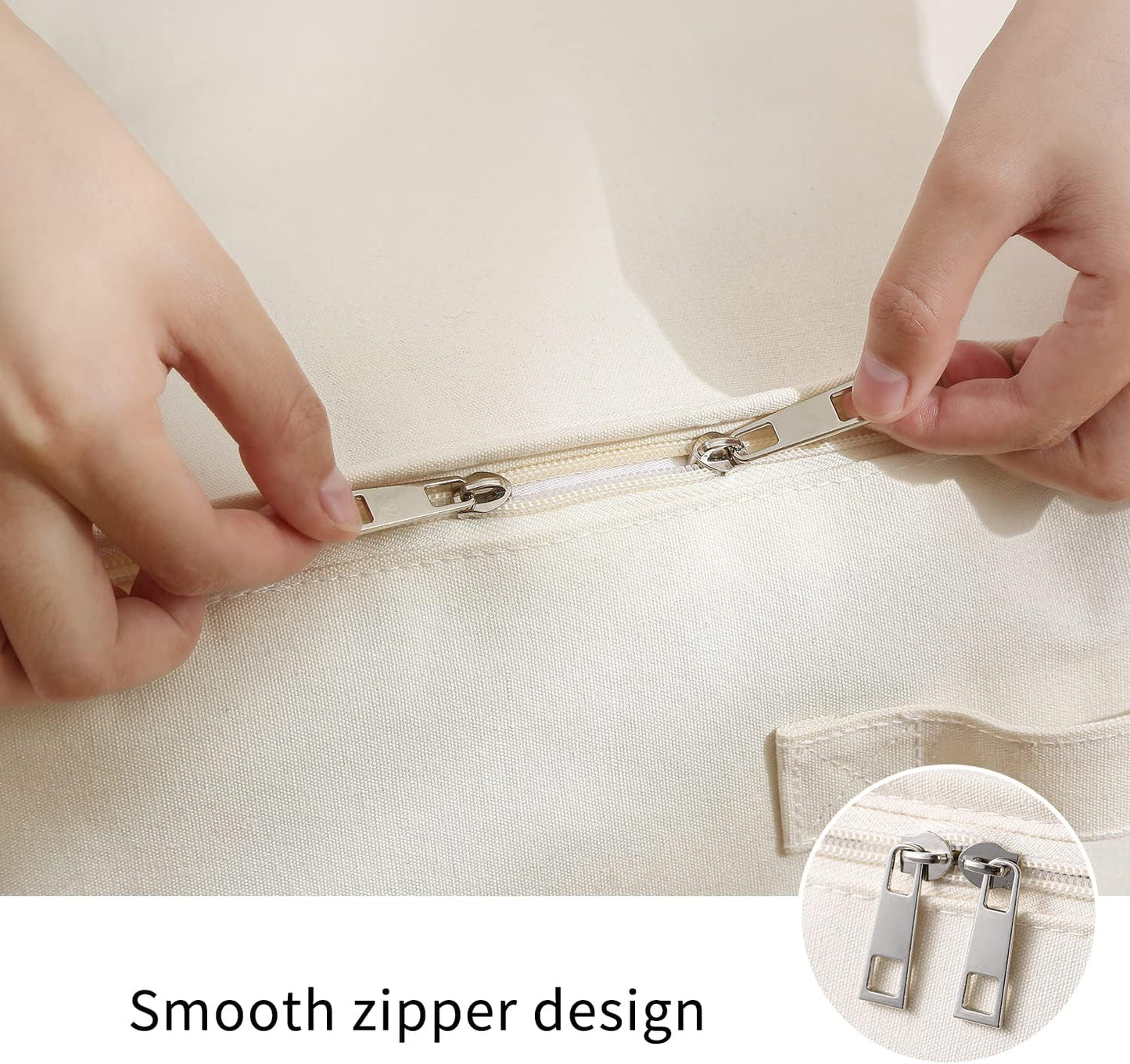 Skorter | Canvas Clothes Storage Organiser Set – Dual Zipper Bag with Handles & Window