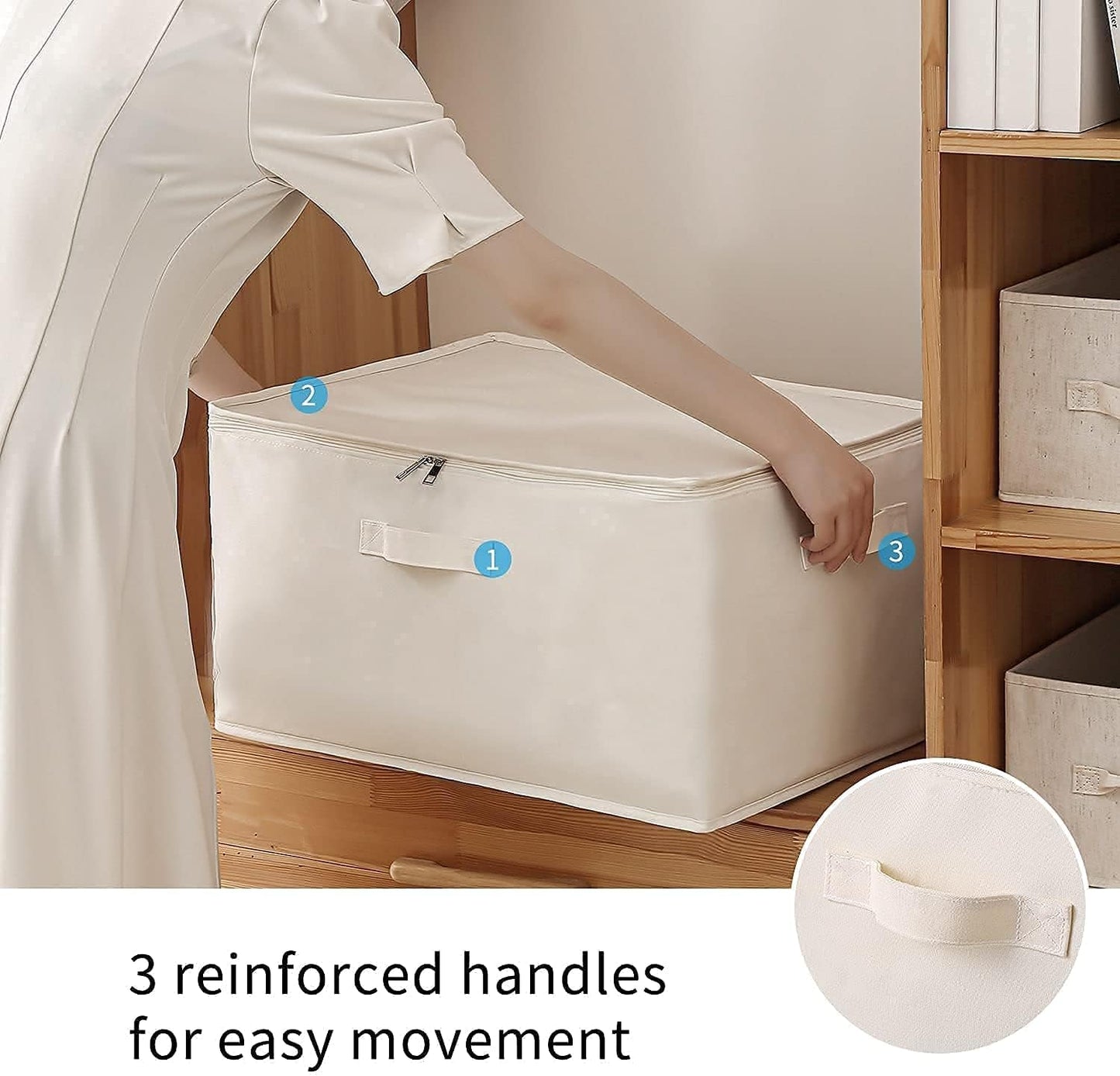 Skorter | Canvas Clothes Storage Organiser Set – Dual Zipper Bag with Handles & Window