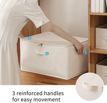 Skorter | Canvas Clothes Storage Organiser Set – Dual Zipper Bag with Handles & Window